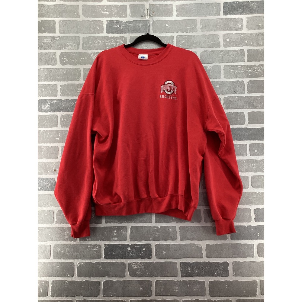 Holloway Ohio State Buckeyes Sweatshirt Mens 2XL Red Embroidered Crewneck Fleece